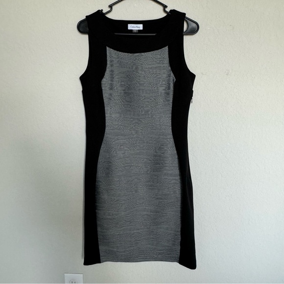 Calvin Klein Dress Black White Slimming Women's Size 8 - Picture 1 of 8